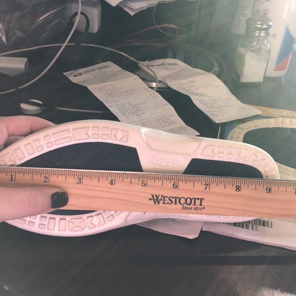 Crocs above deck mule in nautical navy/oyster blue leather used - Picture 10 of 10